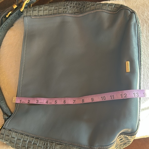 BRAHMIN EVA Sedona Slate Smooth Croc Leather Shoulder Bag, Purse blue - Picture 8 of 12